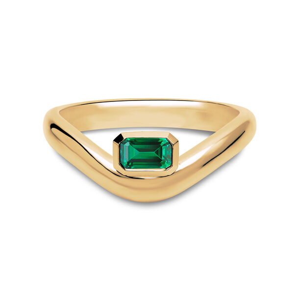 Yellow Gold Emerald Ring